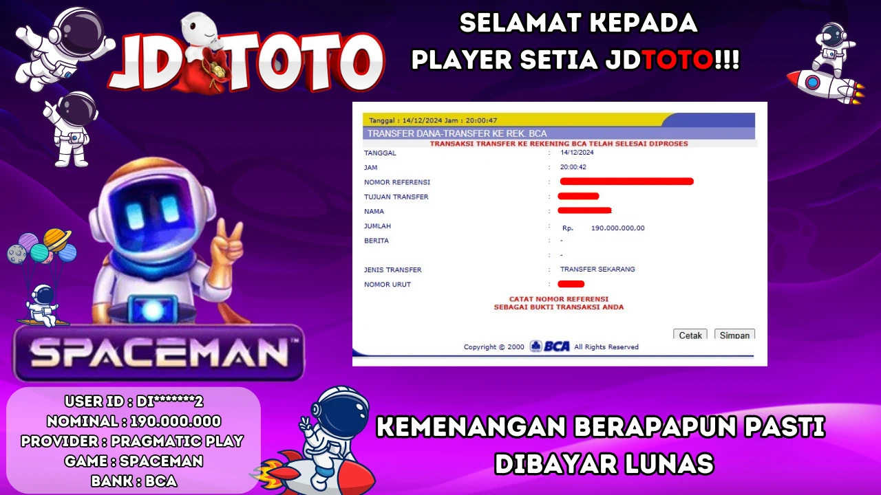 TESTI KEMENANGANN DARI SPACEMAN