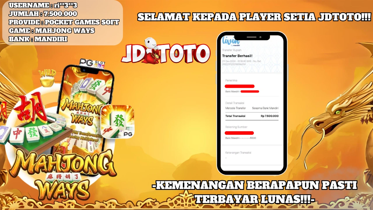 BUKTI KEMENANGAN MAHJONG WAYS