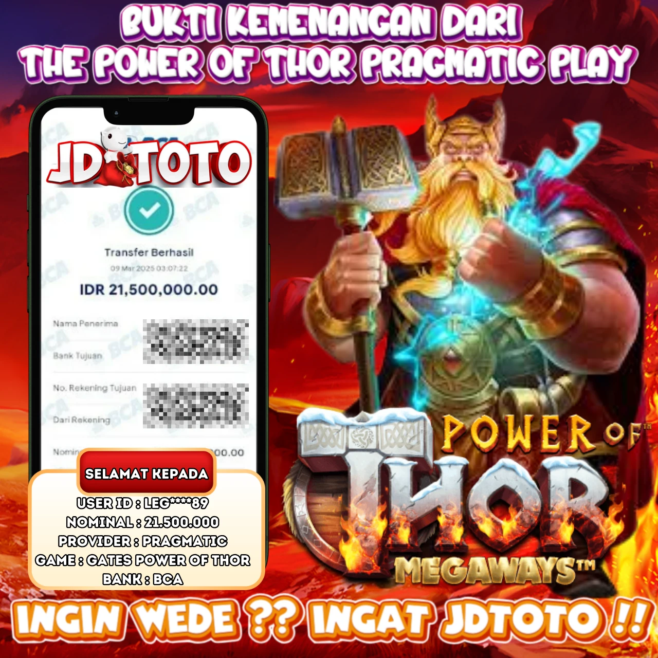 🔥 BUKTI KEMENANGAN THE POWER OF THOR PRAGMATIC PLAY 🔥